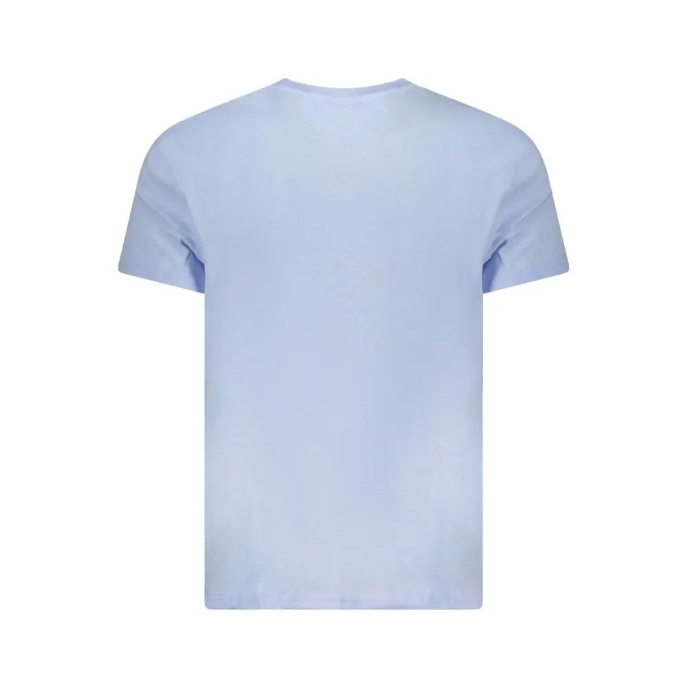 T-shirt Tommy Hilfiger azzurro en coton pour homme avec manches courtes et col rond simple