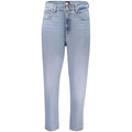 Jean en coton léger bleu clair tommy hilfiger pour femme taille haute coupe droite avec logo au niveau de la taille