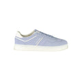 Baskets tommy hilfiger azzurro poliuretano femme en daim bleu clair avec lacets blancs et semelle épaisse beige