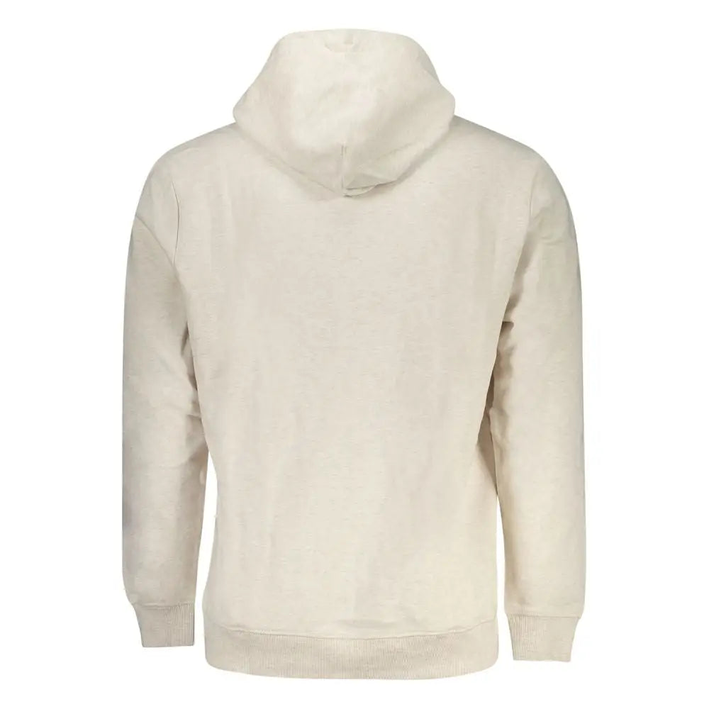 Sweat à capuche beige tommy hilfiger en coton pour homme avec tissu doux à texture et poignets et base côtelés