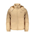 Veste beige matelassée avec capuche en polyester pour homme tommy hilfiger
