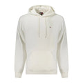 Sweat à capuche homme tommy hilfiger bianco en coton crème avec petit logo sur la poitrine et cordons assortis