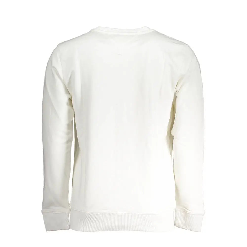 Sweatshirt tommy hilfiger bianco en coton blanc avec col rond et poignets et ourlet côtelés pour homme