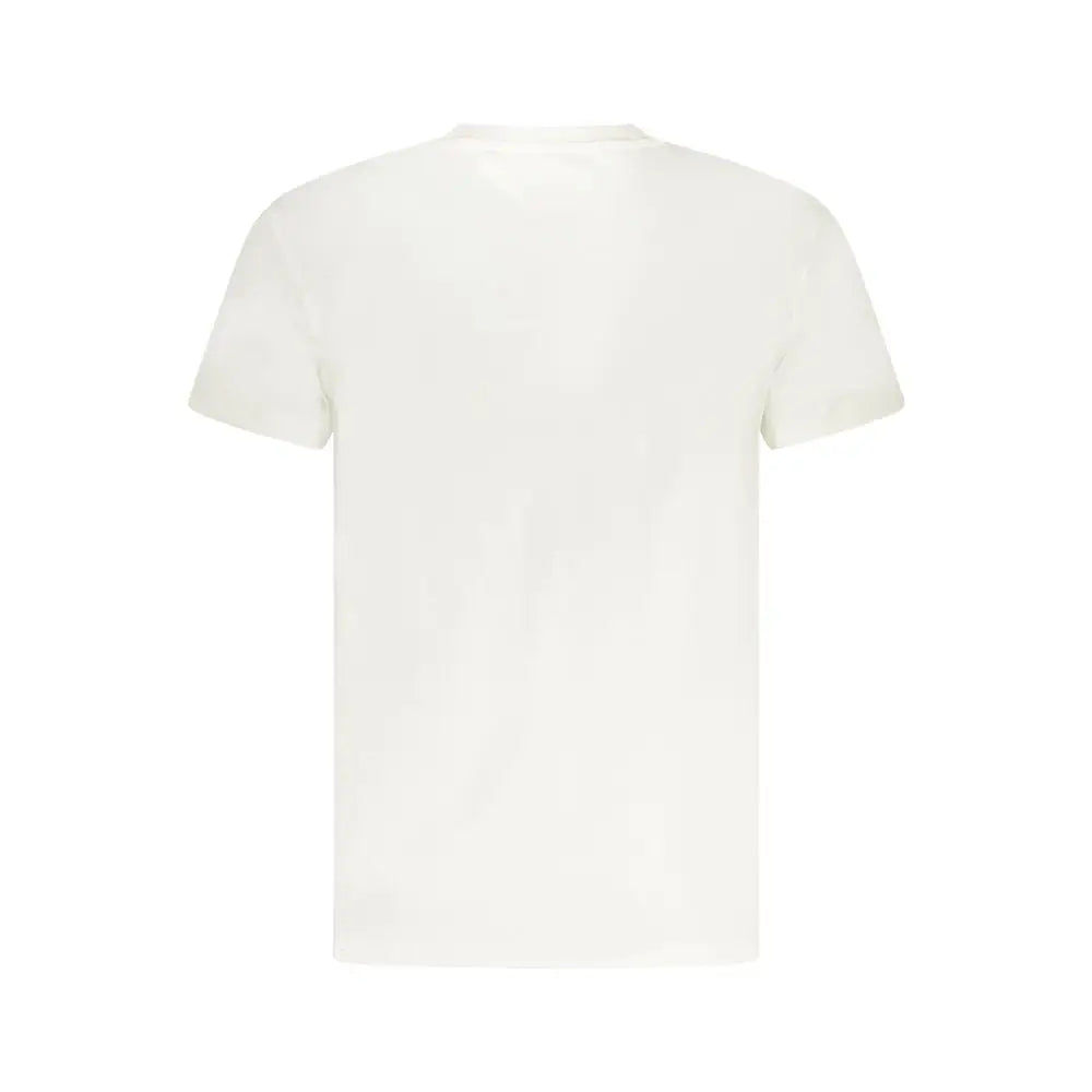 T-shirt homme tommy hilfiger bianco en coton blanc avec col rond simple et manches courtes