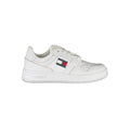 Baskets blanches tommy hilfiger bianco en cuir pour femmes avec design bas classique et logo drapeau iconique