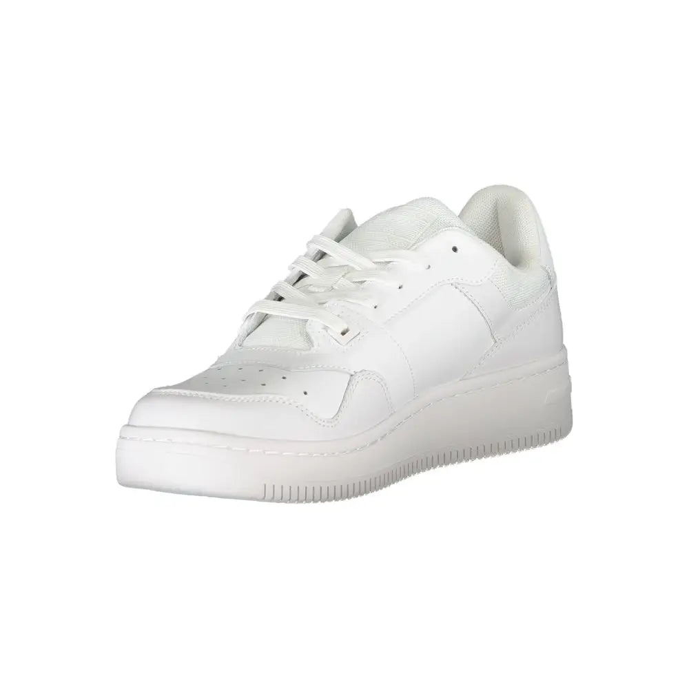 Sneaker homme tommy hilfiger bianco pelle blanche basse en cuir lisse au design minimaliste