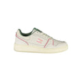 Sneaker blanche basse tommy hilfiger bianco poliuretano femme avec accents roses et verts en cuir et semelle épaisse en caoutchouc