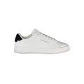 Sneaker homme tommy hilfiger bianco en polyuréthane blanc avec talon noir et logo discret sur le côté