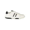 Sneaker homme tommy hilfiger bianco en polyuréthane blanc avec accents noirs et bande rayée sur le côté