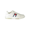 Sneaker homme tommy hilfiger bianco en polyuréthane blanc avec logo classique trois bandes rouge blanc et bleu marine sur le côté