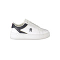 Baskets basses tommy hilfiger bianco en polyuréthane blanc et bleu marine au design moderne et épuré