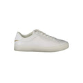 Sneaker femme tommy hilfiger bianco en cuir blanc avec accent doré sur le talon en polyuréthane