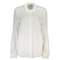 Chemise femme tommy hilfiger bianco en viscose blanche manches longues col classique avec étiquette discrète