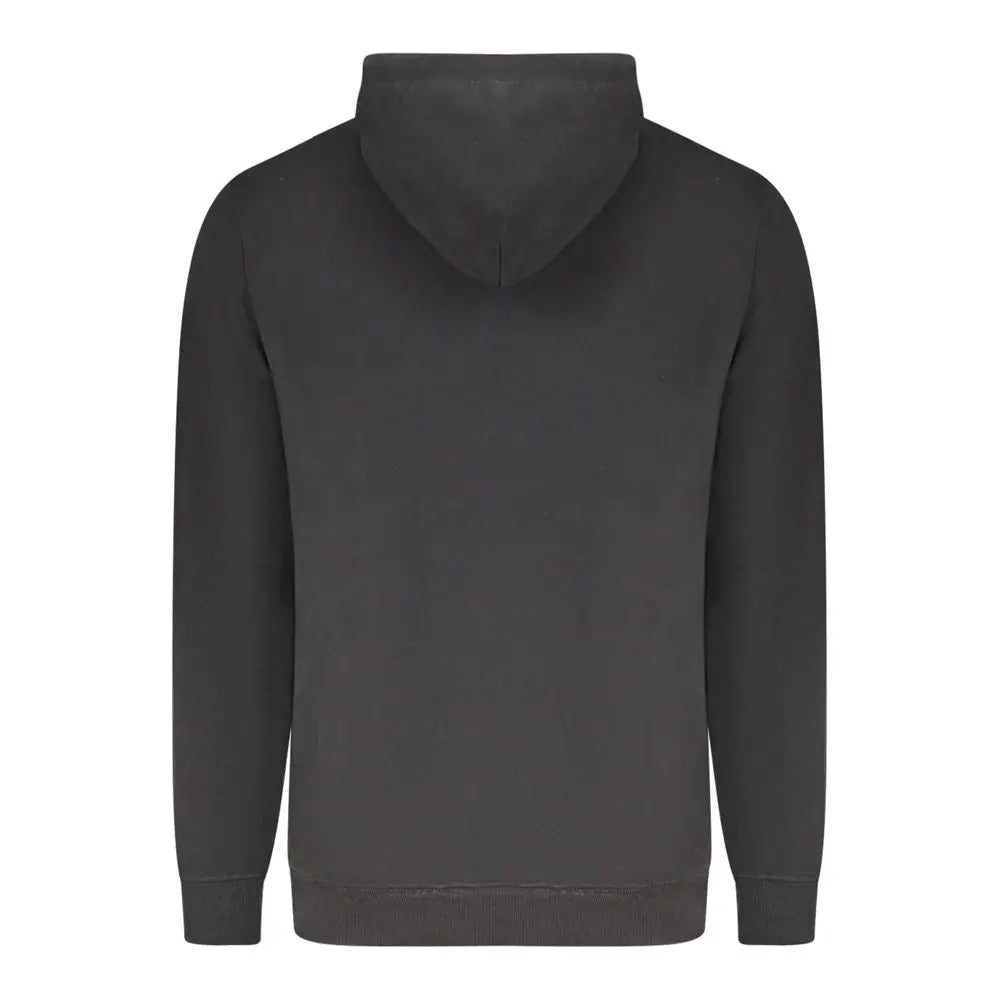 Sweat à capuche homme tommy hilfiger en coton noir avec tissu doux, lisse et poignets et ourlet côtelés