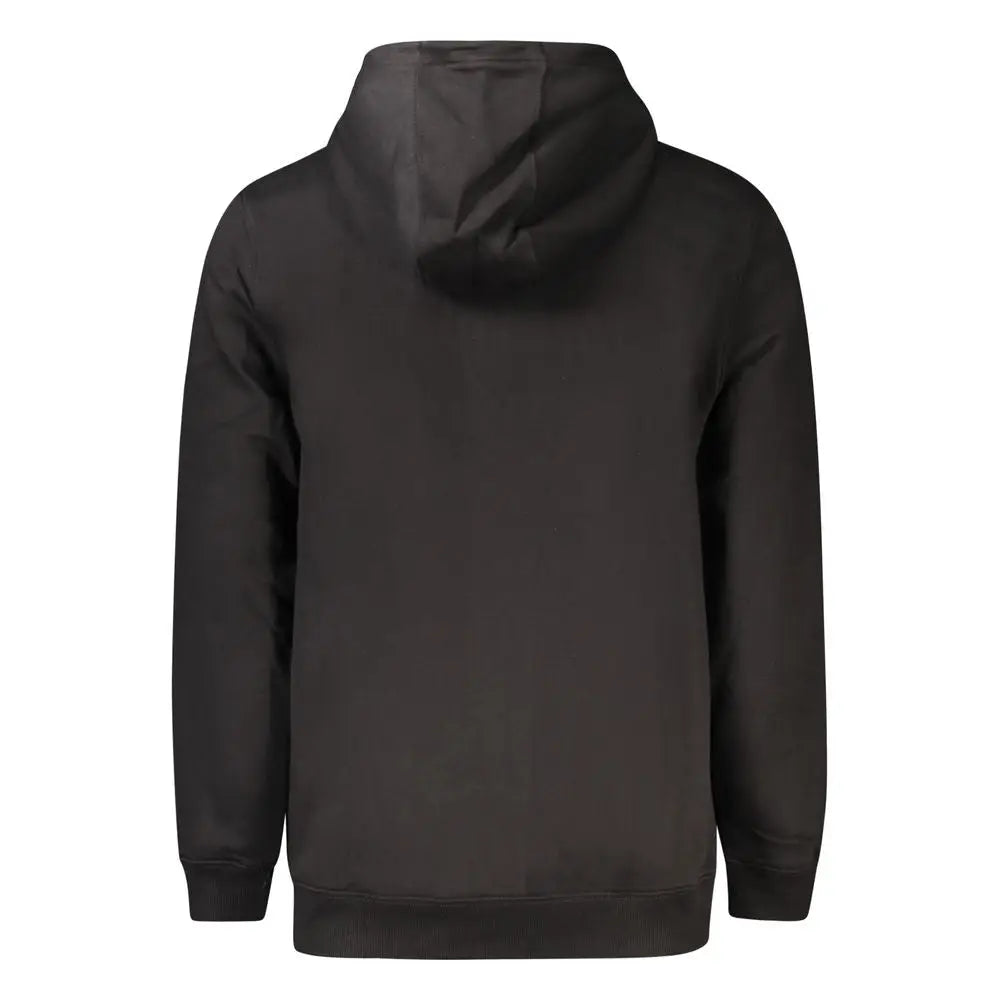 Sweat à capuche homme tommy hilfiger noir en coton avec finition mate lisse et poignets et ourlet côtelés