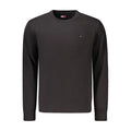 Sweat-shirt tommy hilfiger noir en coton pour homme avec col rond, poignets et ourlet côtelés et petit logo brodé