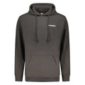 Sweatshirt homme tommy hilfiger en coton noir avec capuche gris foncé et logo brodé subtil sur la poitrine