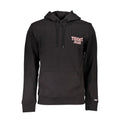 Tommy Hilfiger sweat-shirt noir en coton pour homme avec logo rose brodé sur la poitrine