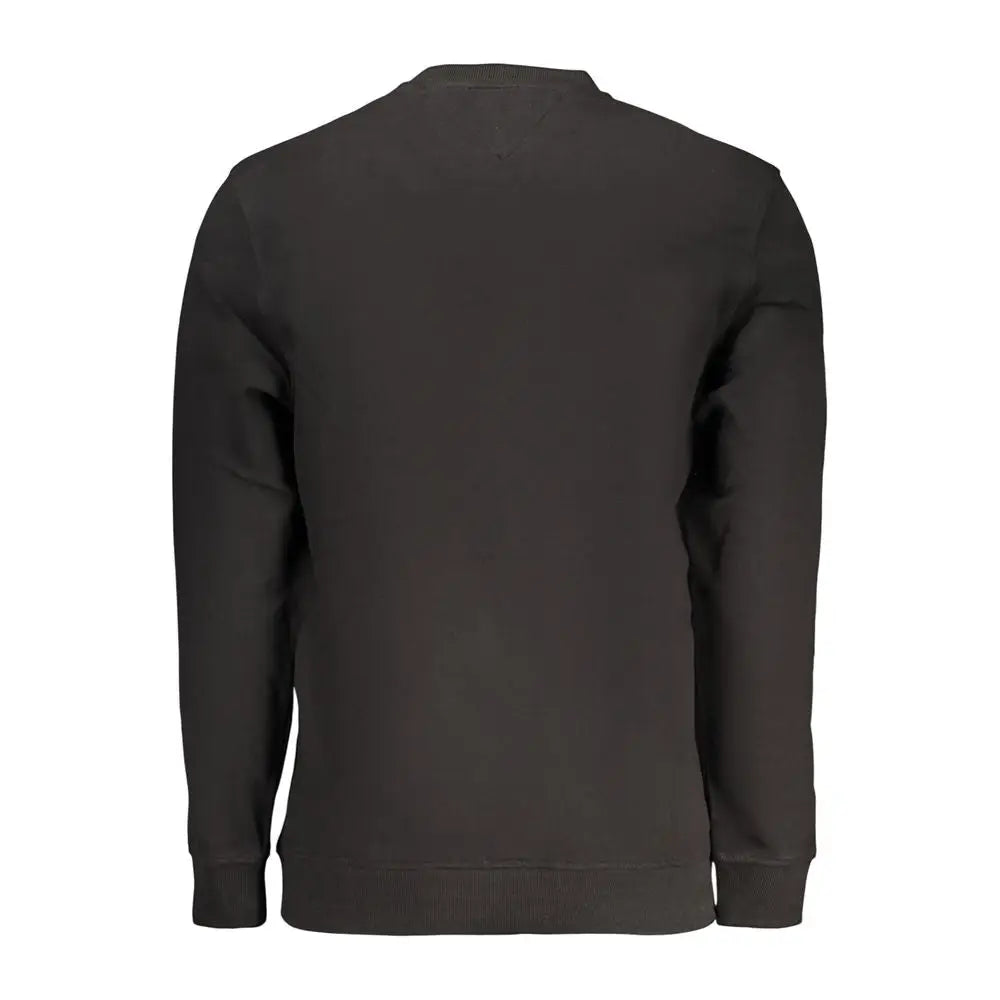 Sweatshirt tommy hilfiger homme en coton noir avec col rond et poignets et ourlet côtelés