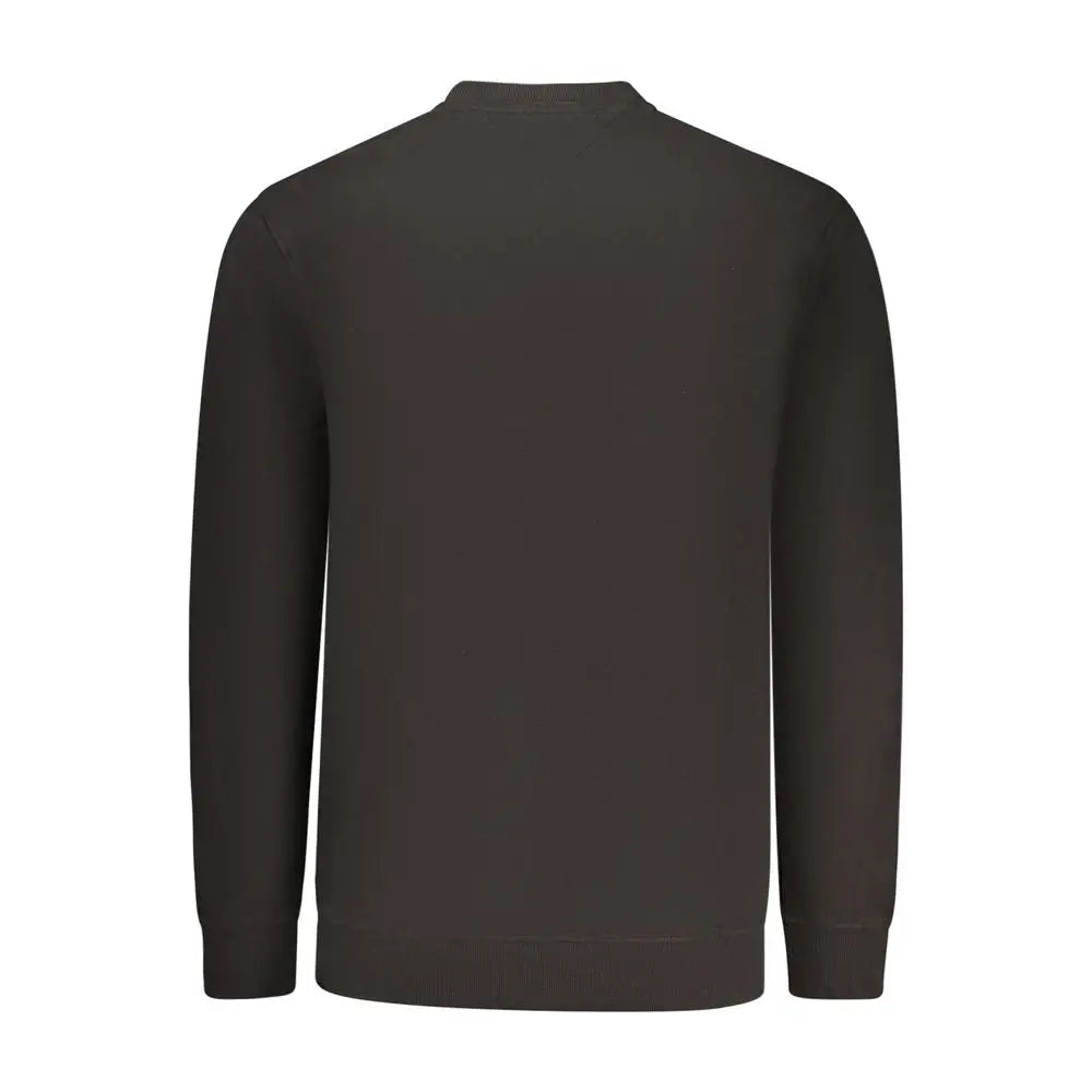 Sweatshirt noir pour homme tommy hilfiger en coton avec finition douce et design simple col rond