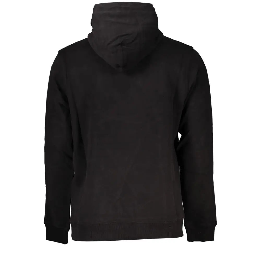 Sweatshirt noir en coton pour homme tommy hilfiger avec capuche tissu doux et poignets côtelés