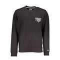 Sweatshirt tommy hilfiger noir en coton pour homme avec logo blanc brodé sur la poitrine