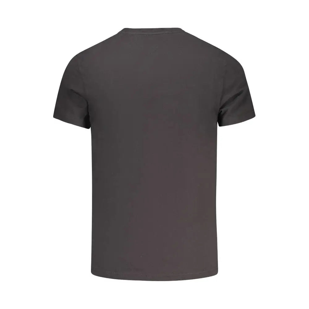 Tommy hilfiger t-shirt homme noir en coton à col rond et manches courtes en gris foncé