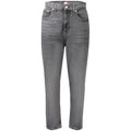 Jeans femme tommy hilfiger en coton noir avec coupe classique cinq poches et coutures blanches visibles
