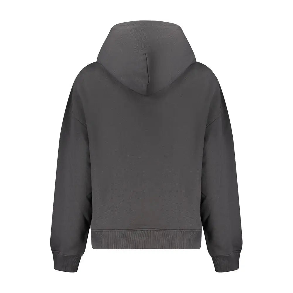 Sweatshirt femme tommy hilfiger noir en coton avec capuche et poignets et ourlet côtelés