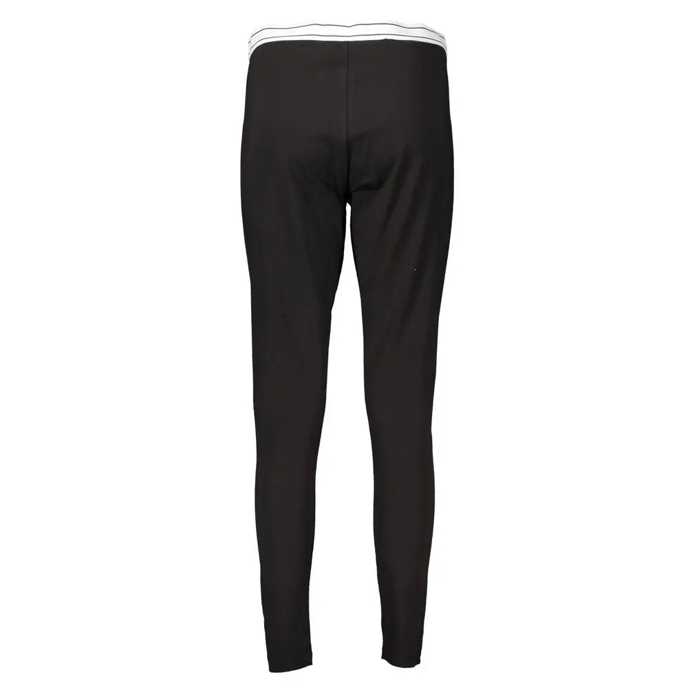 Legging noir en coton pour femmes tommy hilfiger avec taille élastique blanche