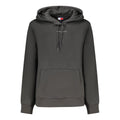 Sweat à capuche femme tommy hilfiger en coton noir avec logo blanc discret et cordons assortis