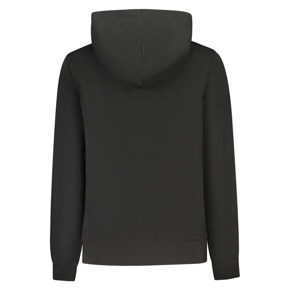 Sweat à capuche noir en coton pour femme tommy hilfiger avec poignets et ourlet côtelés