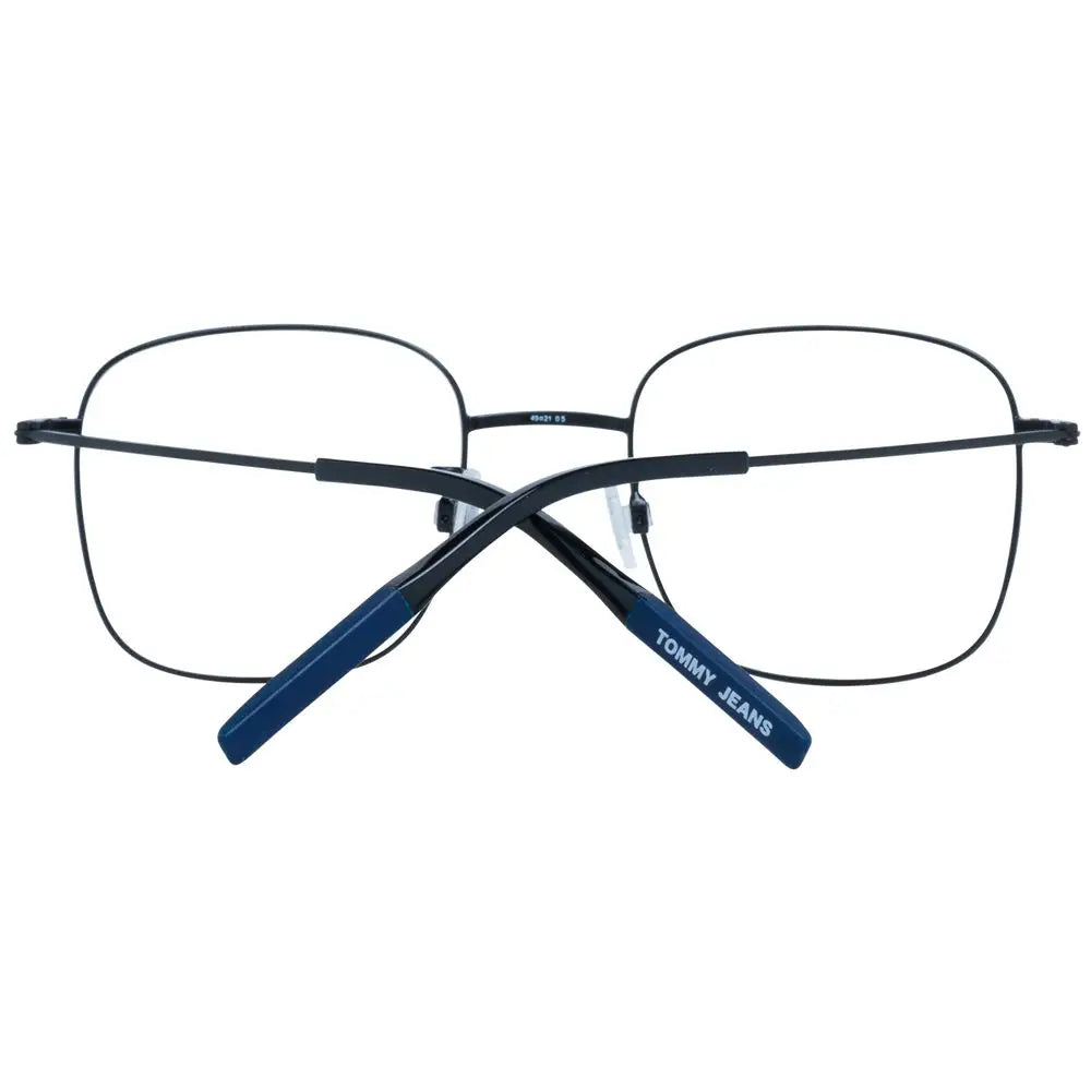 Lunettes tommy hilfiger en métal noir avec branches en plastique bleu marine et monture rectangulaire en métal