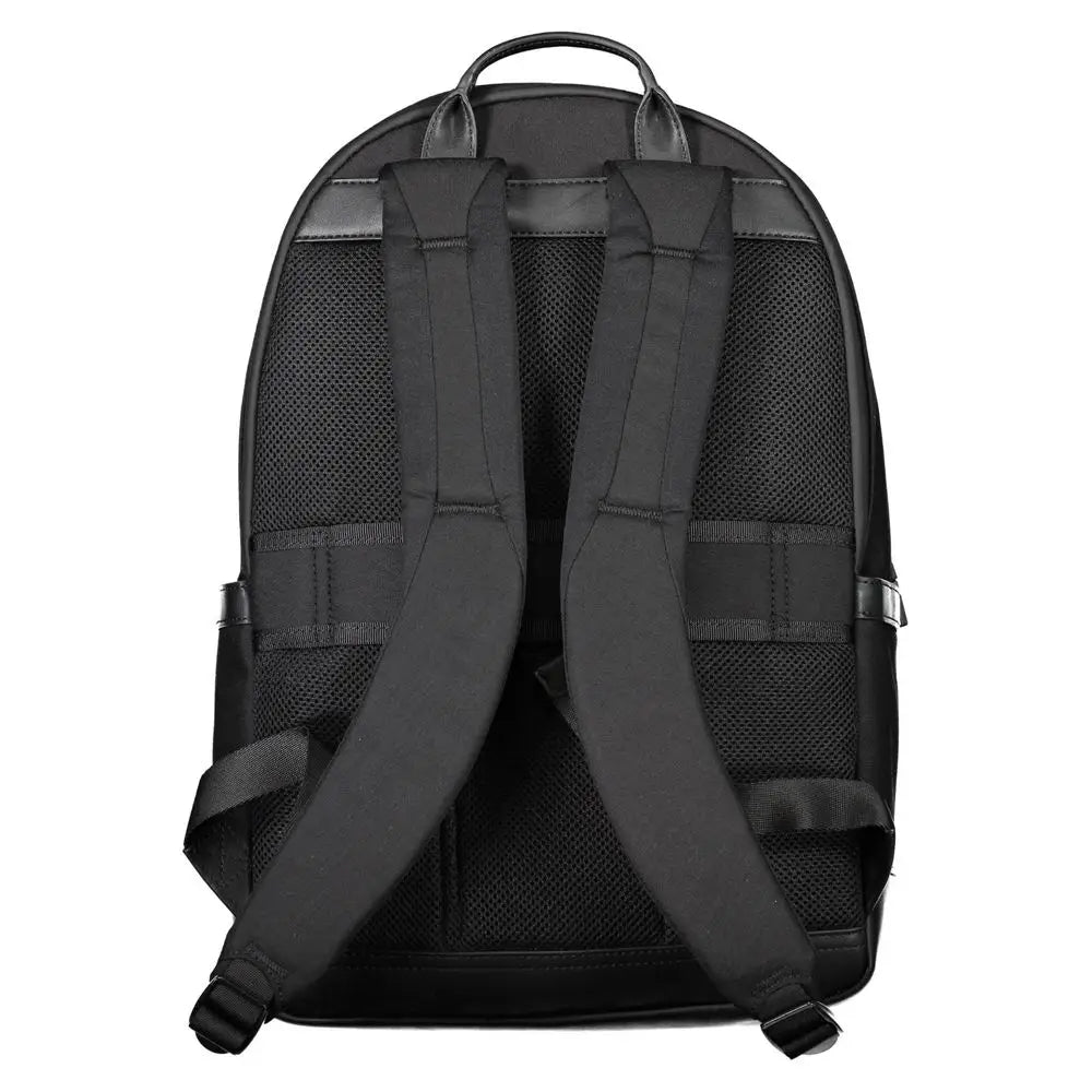 Sac à dos homme tommy hilfiger noir en nylon avec panneaux en mesh et bretelles rembourrées vue arrière
