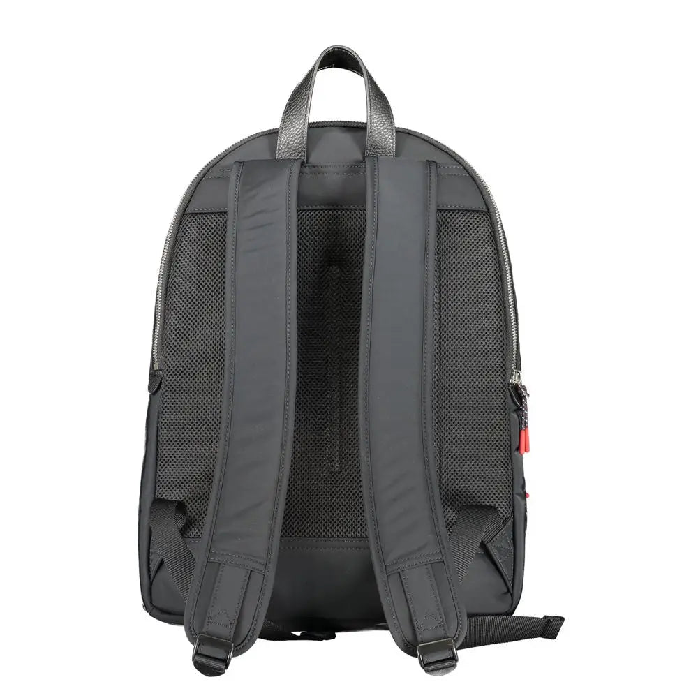 Sac à dos homme tommy hilfiger noir en polyester avec panneaux en maille et poignée texturée en haut