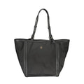Sac fourre-tout noir tommy hilfiger en polyester avec design structuré et poignées en cuir pour femme