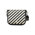 Sac bandoulière noir et blanc Tommy Hilfiger en polyuréthane avec fermeture logo argentée pour femme