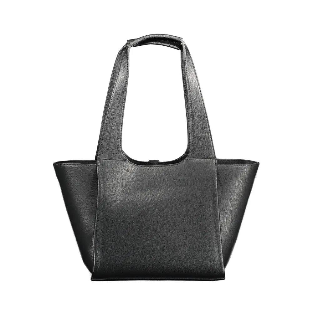 Sac cabas noir en cuir synthétique Tommy Hilfiger pour femme avec design structuré et texture lisse minimaliste