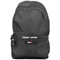 Sac à dos noir tommy hilfiger en polyester recyclé avec poche frontale zippée et logo de la marque