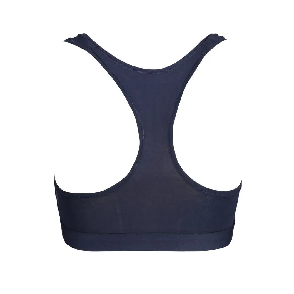 Brassière de sport tommy hilfiger blu cotone bleu marine avec construction sans coutures et large bande élastique