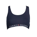 Soutien-gorge de sport bleu marine tommy hilfiger en coton avec bande logo blanche pour femmes