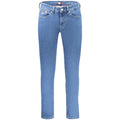 Jean bleu slim fit en coton pour homme tommy hilfiger avec coupe classique cinq poches et logo sur la ceinture
