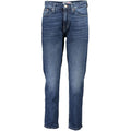 Jean femme slim cheville en coton bleu tommy hilfiger avec coupe droite classique et effet délavé