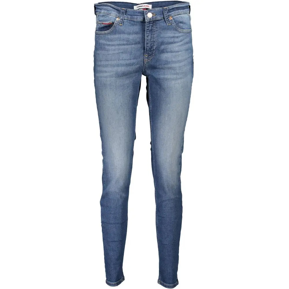 Jeans skinny en coton bleu tommy hilfiger pour femme avec coupe slim, délavage subtil et coutures classiques