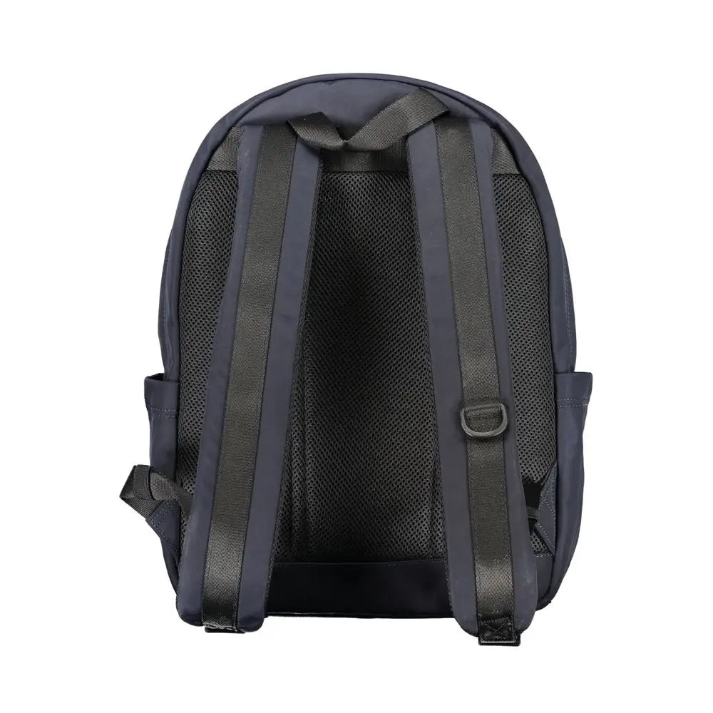 Dos du sac à dos homme tommy hilfiger bleu marine en polyester avec panneau arrière en mesh noir et bretelles ajustables