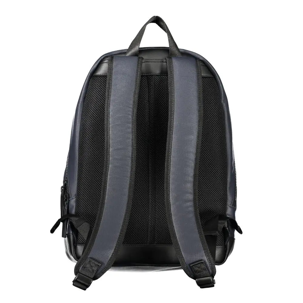 Sac à dos homme tommy hilfiger blu en polyuréthane gris foncé avec panneaux en maille noire et bretelles réglables