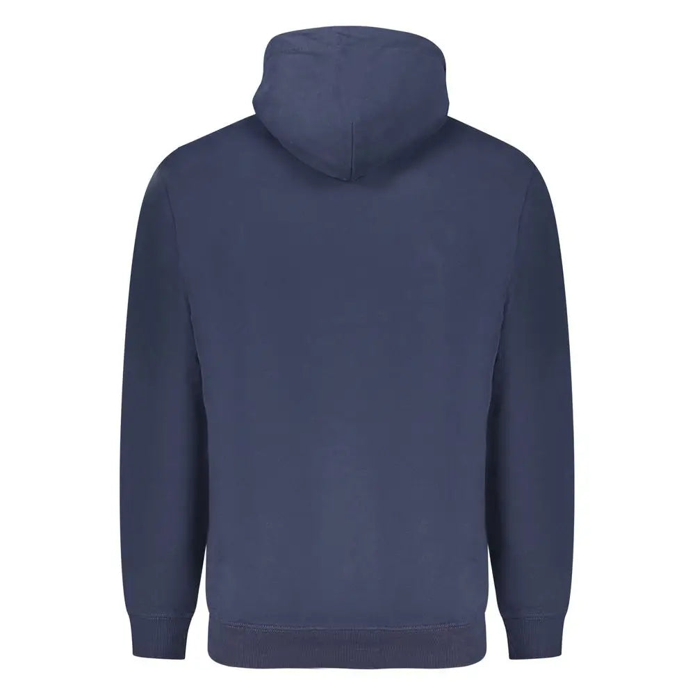 Sweatshirt homme tommy hilfiger en coton bleu marine à capuche avec design simple et bords-côtes
