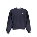 Sweatshirt tommy hilfiger bleu marine en coton pour homme avec logo brodé sur la poitrine et étiquette de marque au col