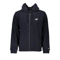 Sweat à capuche zippé tommy hilfiger en coton bleu marine avec logo brodé discret et cordons assortis