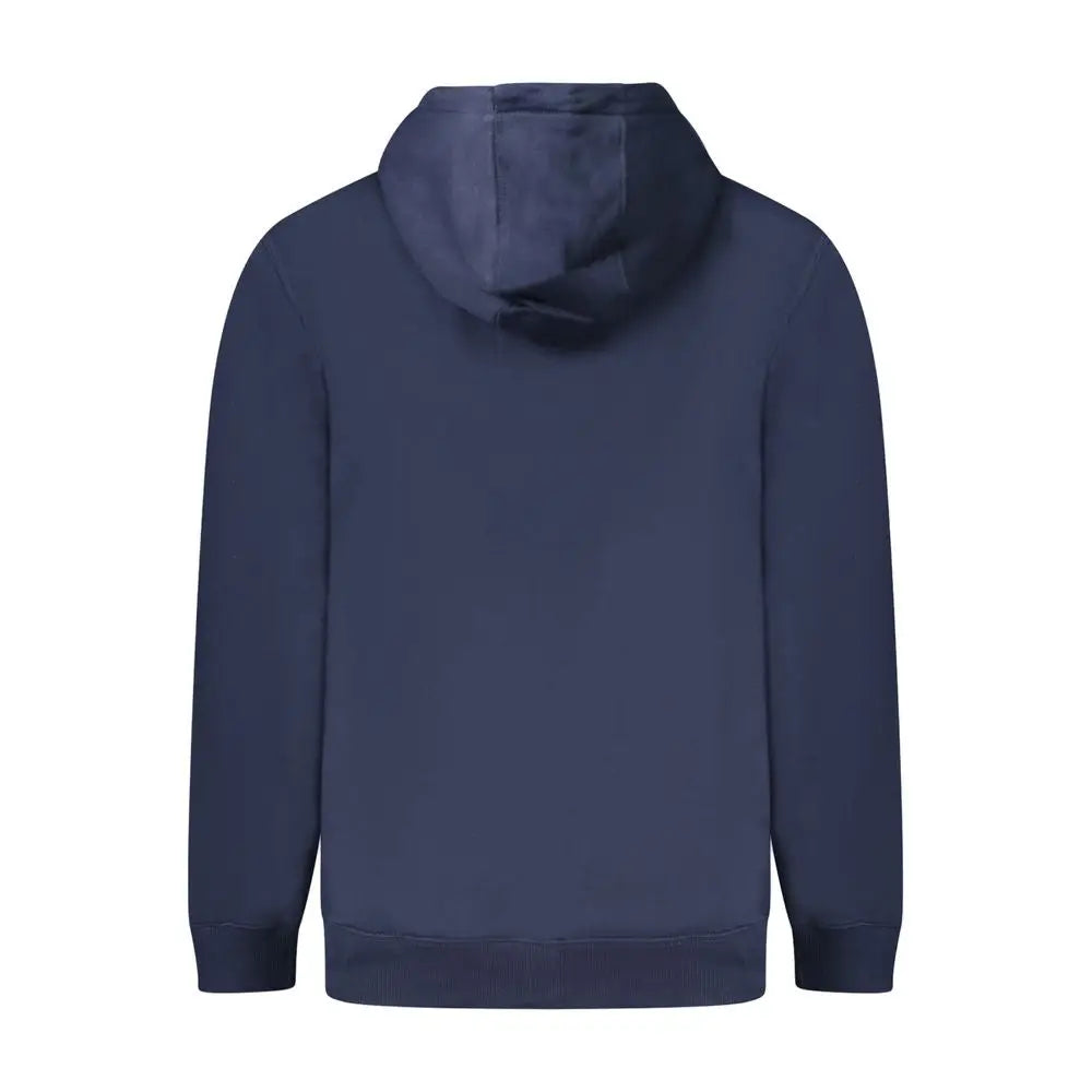 Sweat à capuche bleu marine tommy hilfiger en coton avec poignets et ourlet côtelés pour homme